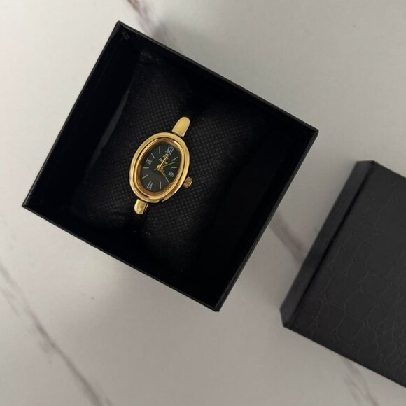 SKU0045 Casual Gold Dark Green dial Women Fashion Watch Stainless steel+gift bag main image 6